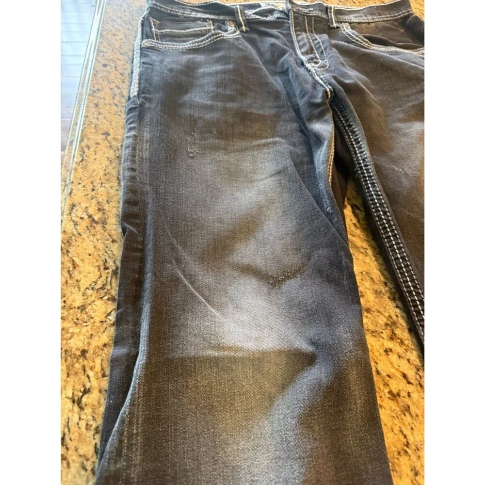 BKE Zach Men's Dark Wash Straight-Leg Jeans - Black